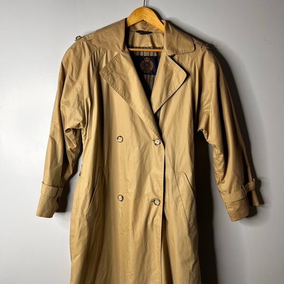 Vintage JG Hook Trench Coat Double Breasted Women's 8 Old Money Heritage Tan - Picture 2 of 11